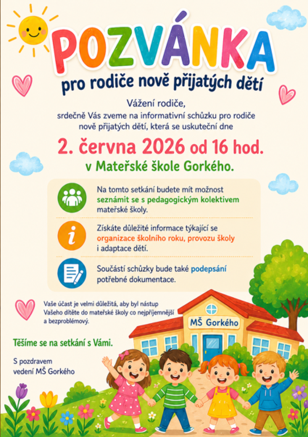 pozvánka pro rodiče